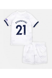 Fotbalové Dres Tottenham Hotspur Dejan Kulusevski #21 Dětské Domácí Oblečení 2023-24 Krátký Rukáv (+ trenýrky)